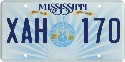 MS license plate XAH170