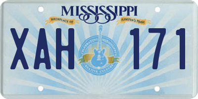 MS license plate XAH171