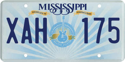 MS license plate XAH175