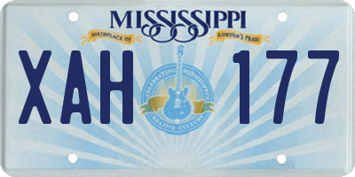 MS license plate XAH177