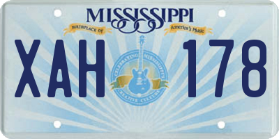 MS license plate XAH178