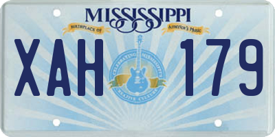 MS license plate XAH179