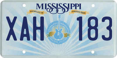 MS license plate XAH183