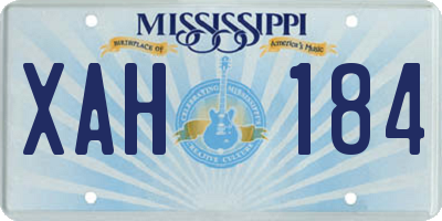 MS license plate XAH184