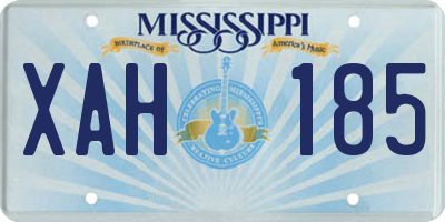 MS license plate XAH185