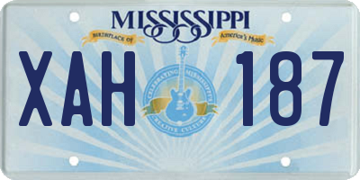 MS license plate XAH187