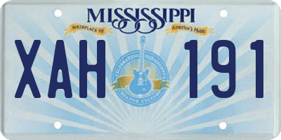 MS license plate XAH191