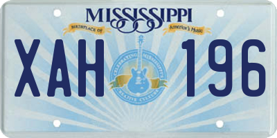 MS license plate XAH196