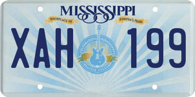 MS license plate XAH199