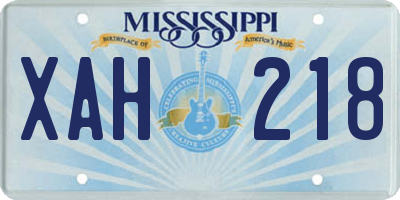 MS license plate XAH218