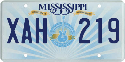 MS license plate XAH219