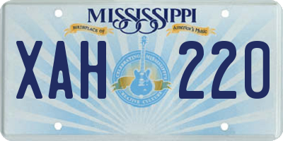 MS license plate XAH220