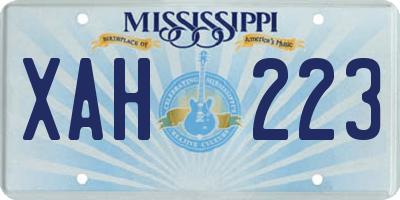 MS license plate XAH223