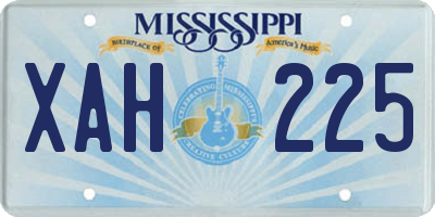 MS license plate XAH225
