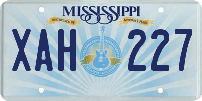 MS license plate XAH227