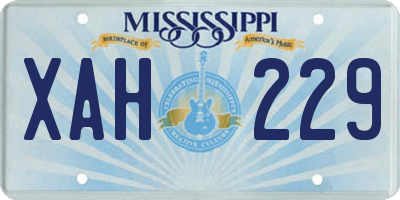 MS license plate XAH229