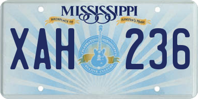 MS license plate XAH236