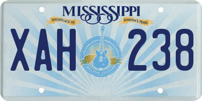 MS license plate XAH238
