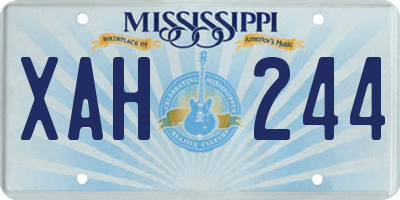 MS license plate XAH244