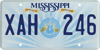 MS license plate XAH246