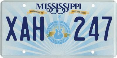 MS license plate XAH247