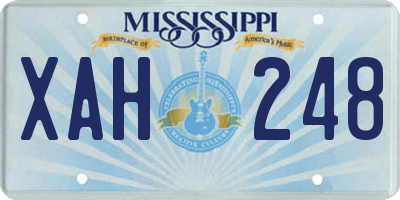 MS license plate XAH248