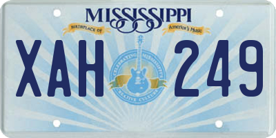 MS license plate XAH249