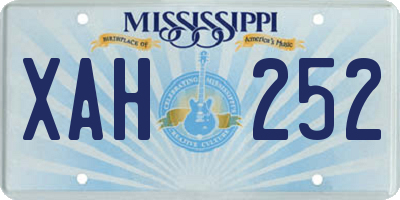MS license plate XAH252