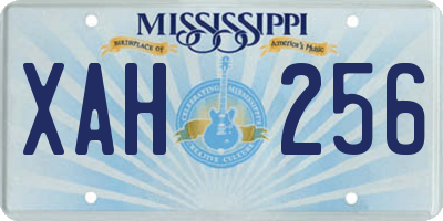 MS license plate XAH256