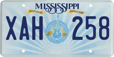MS license plate XAH258