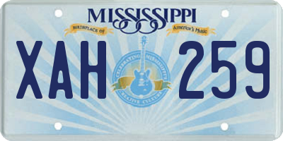 MS license plate XAH259