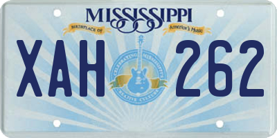 MS license plate XAH262