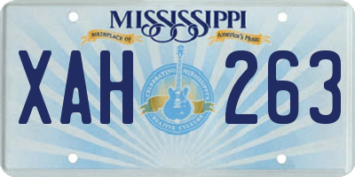 MS license plate XAH263
