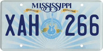 MS license plate XAH266