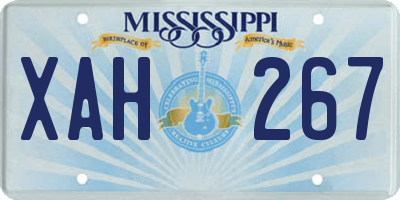 MS license plate XAH267