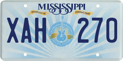 MS license plate XAH270