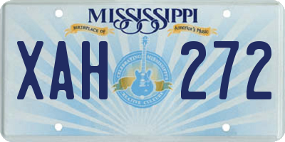 MS license plate XAH272