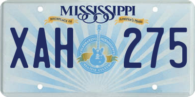MS license plate XAH275
