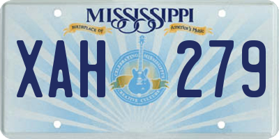 MS license plate XAH279