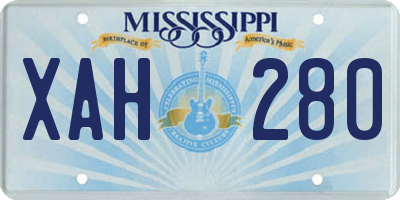 MS license plate XAH280