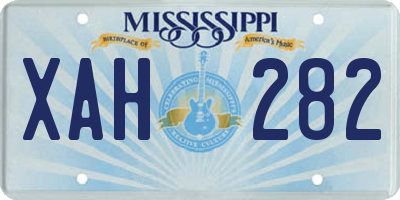 MS license plate XAH282