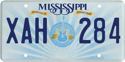 MS license plate XAH284