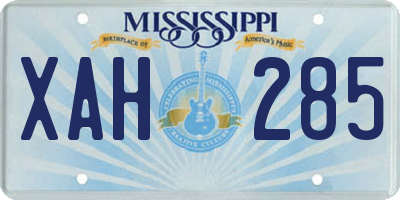 MS license plate XAH285