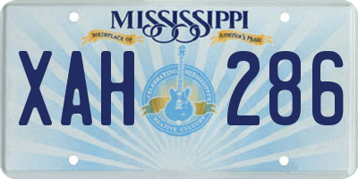 MS license plate XAH286