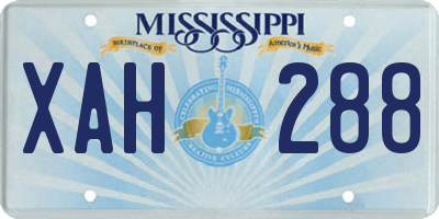 MS license plate XAH288