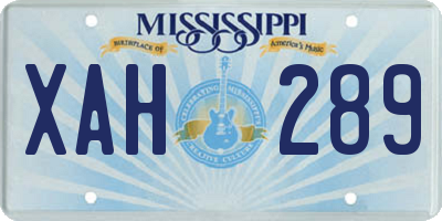 MS license plate XAH289