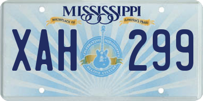 MS license plate XAH299