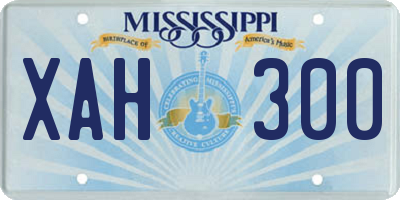 MS license plate XAH300