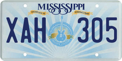 MS license plate XAH305