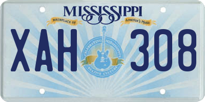MS license plate XAH308